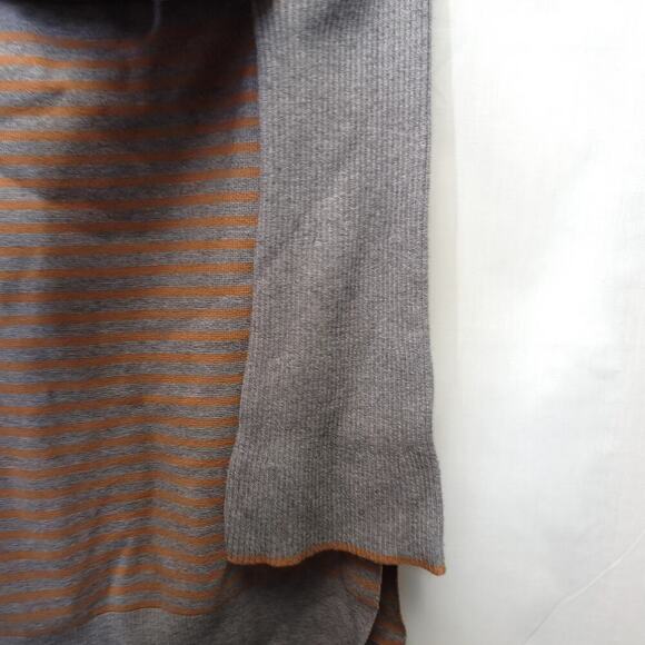 Anthropologie Elise Ribbed Tunic Size Small Gray Orange Stripe Off-the-Shoulder - Picture 3 of 9